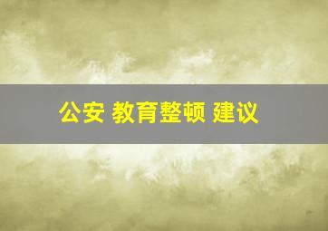 公安 教育整顿 建议